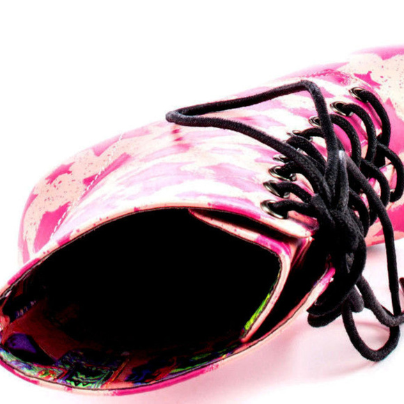 StarShip PLATFORM Lace Up BOOT STAR Boot Wood Heel - Picture 7 of 8